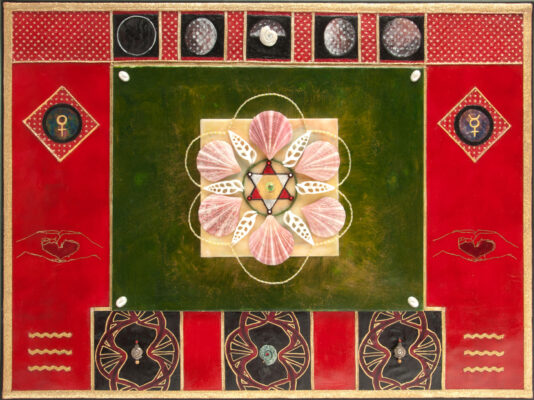Heavenly Guidance, 18.5” x 24.5” Encaustic & Mixed Media