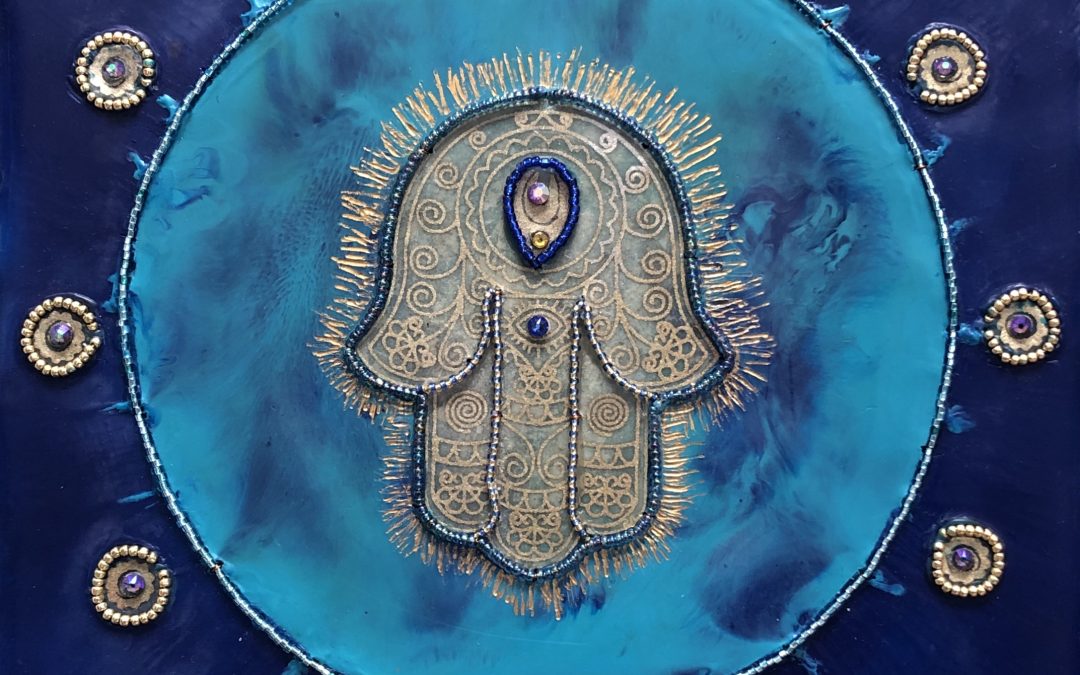 The center hand of Wisdom Path at DebbieMathewArt.com